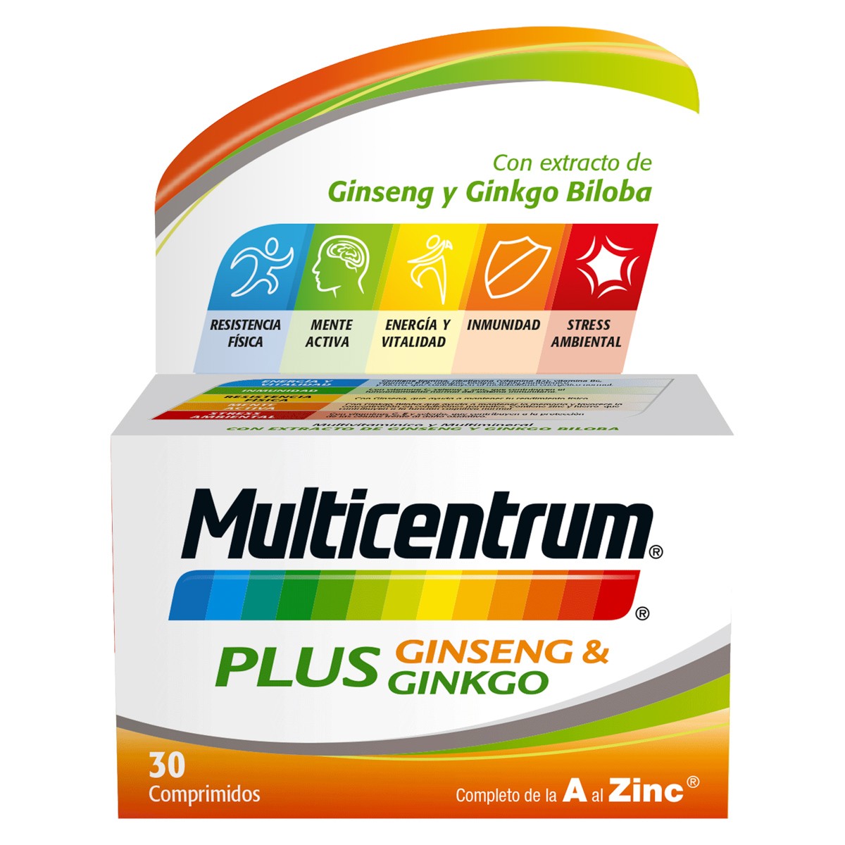 Multicentrum plus ginseng-ginkgo 30 comprimidos